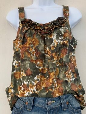 J Crew silk print tank top